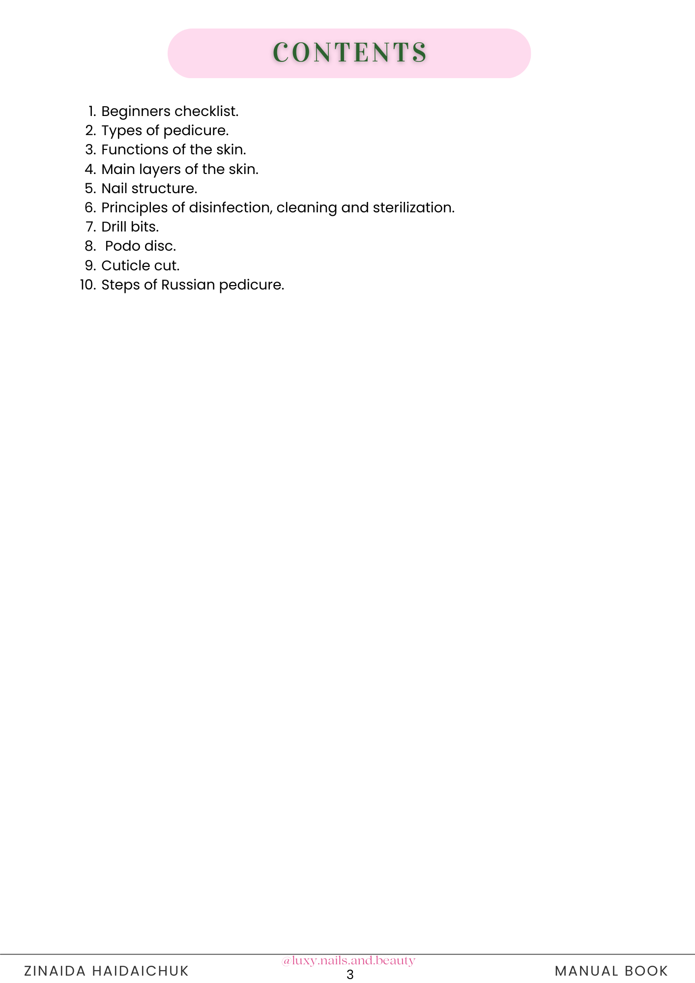 Manual book Russian Pedicure Beginner to Pro by Zina Haidaichuk