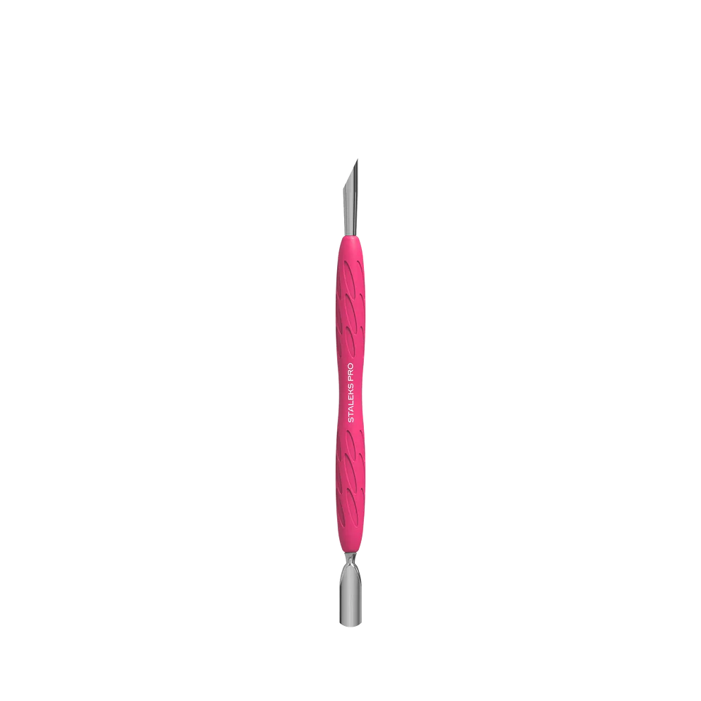 Staleks Manicure Pusher With Silicone Handle "Gummy" UNIQ 10 TYPE 2 (Narrow Rounded Pusher + Slanted Pusher)PQ-10/2