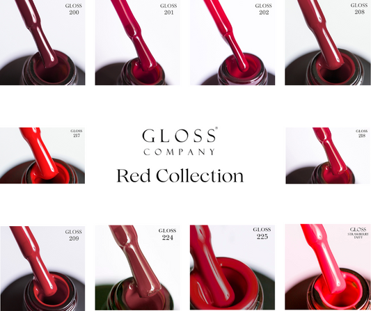 GLOSS Gel Polish Red Collection Full set of 10 pcs