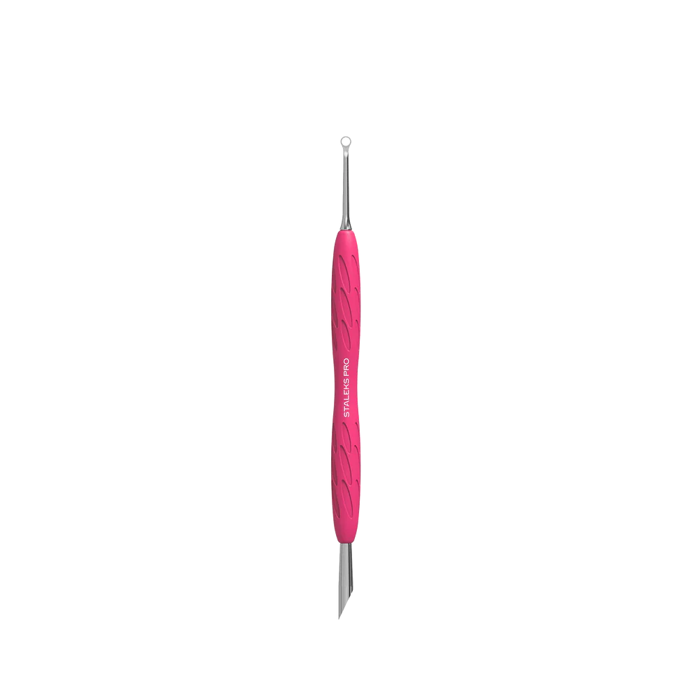 Staleks Manicure Pusher With Silicone Handle "Gummy" UNIQ 11 TYPE 2 (Slanted Pusher + Ring) PQ-11/2