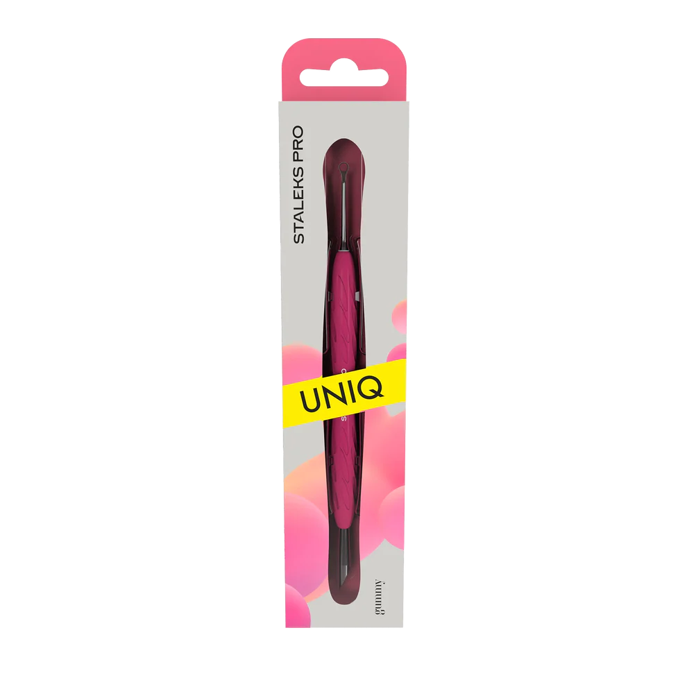 Staleks Manicure Pusher With Silicone Handle "Gummy" UNIQ 11 TYPE 2 (Slanted Pusher + Ring) PQ-11/2