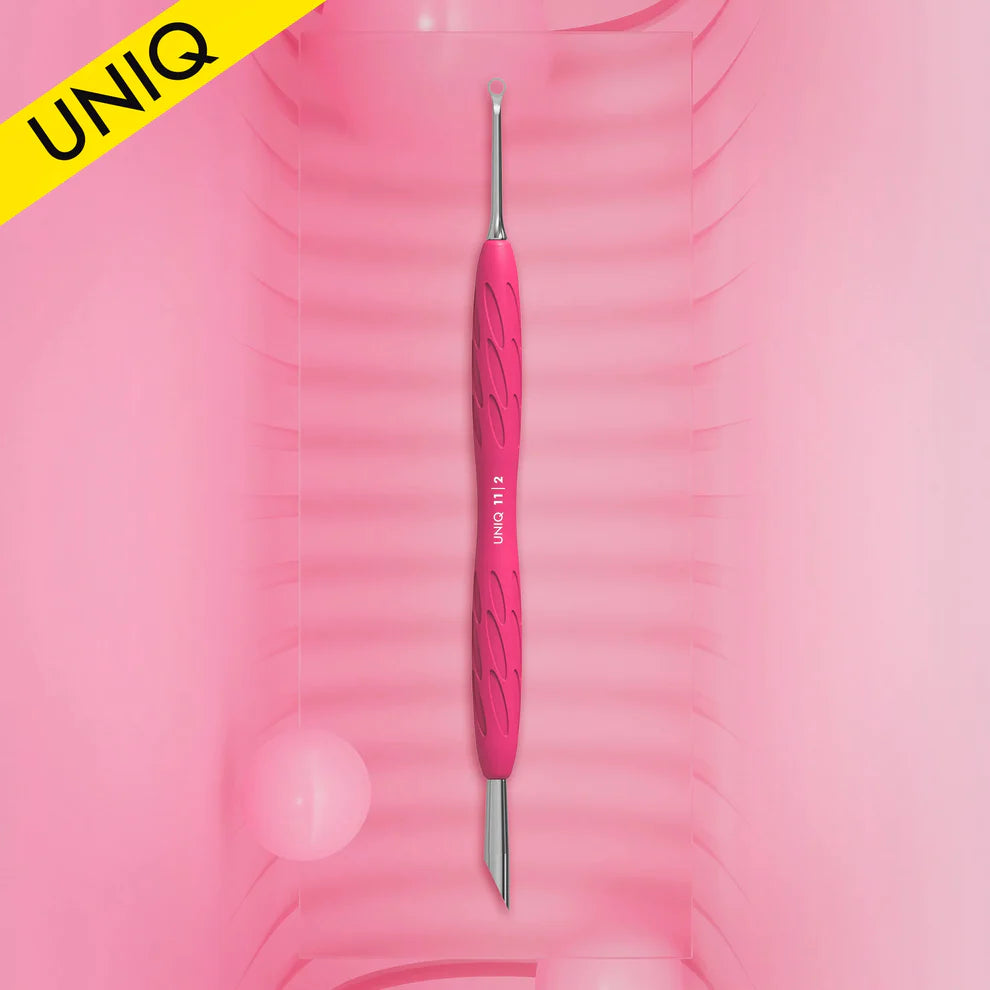 Staleks Manicure Pusher With Silicone Handle "Gummy" UNIQ 11 TYPE 2 (Slanted Pusher + Ring) PQ-11/2