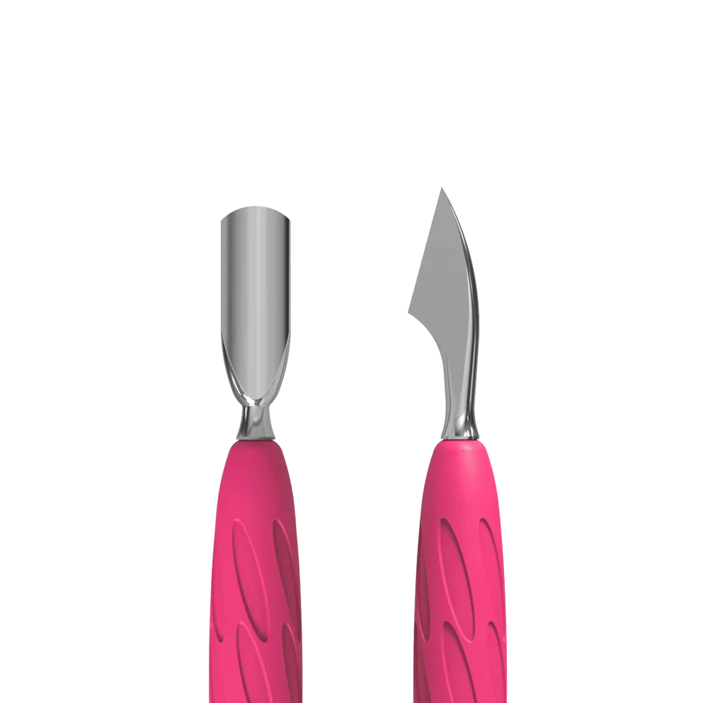 Staleks Manicure Pusher With Silicone Handle "Gummy" UNIQ 10 TYPE 3 (Narrow Rounded Pusher + Hatchet) PQ10/3