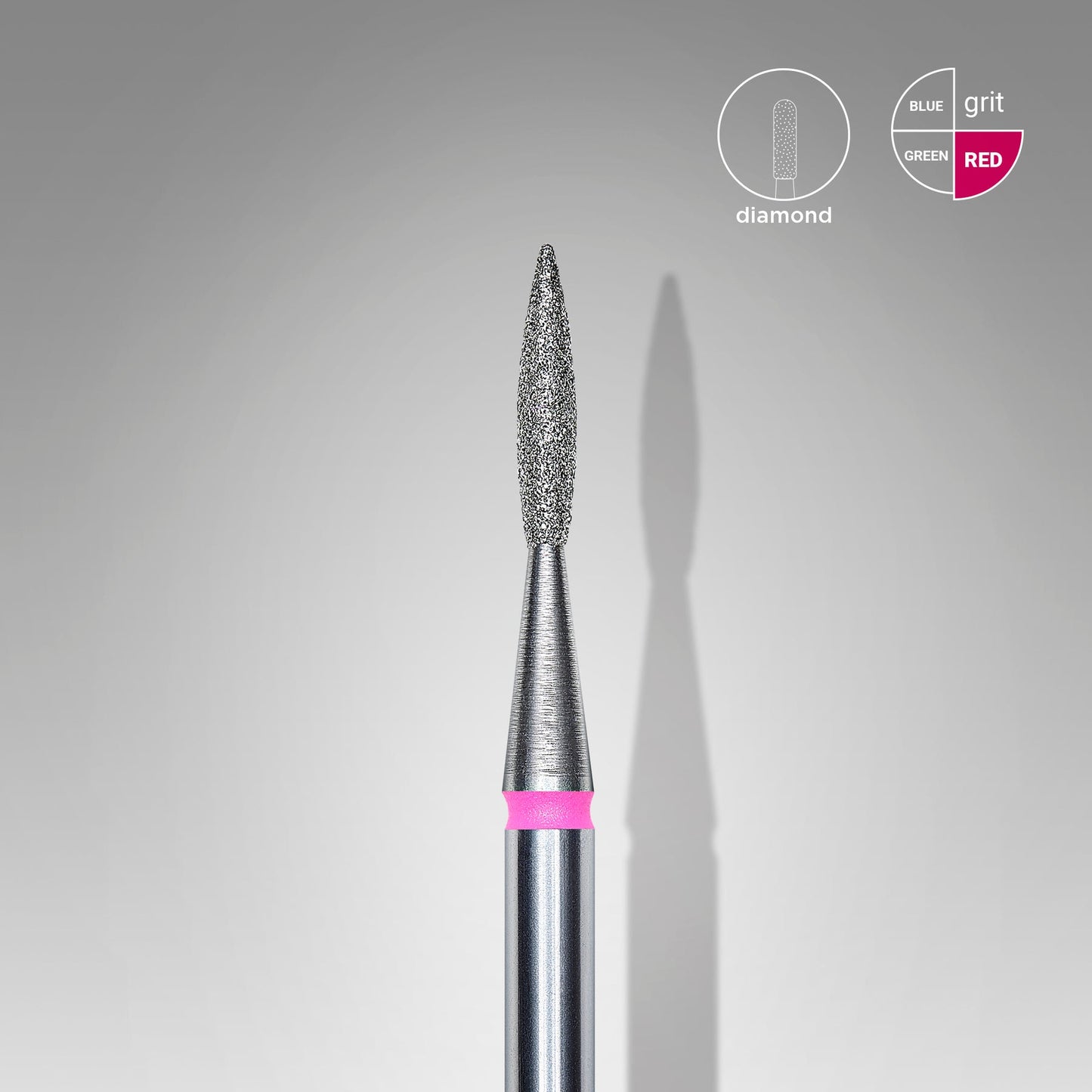 Staleks Diamond Nail Drill Bit FA11 Pointed Flame 1.6/8mm 1pcs set FA11R016/8