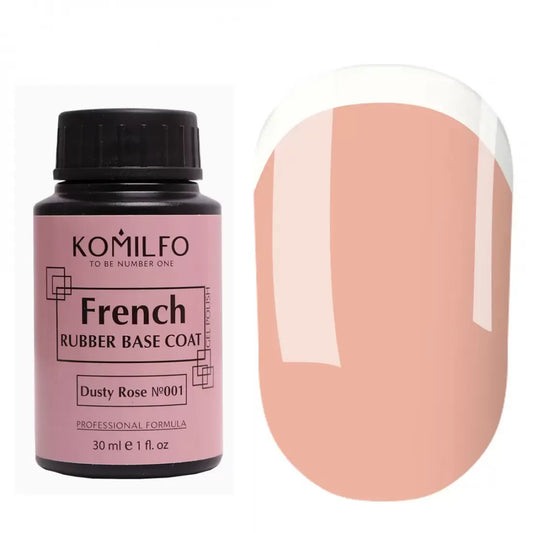 Komilfo French Rubber Base Coat Dusty Rose N001 30ml Barrel