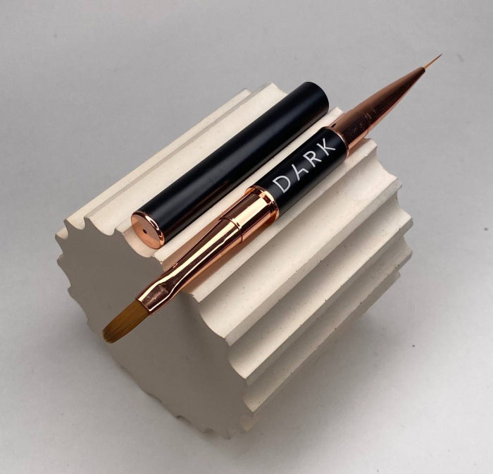 Dark Double Sided Black Matte Brush (LINER 10 MM + GEL 12 MM)