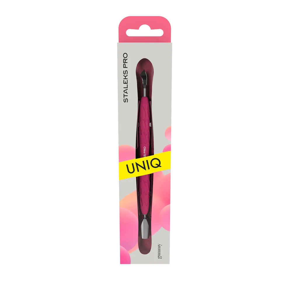 Staleks Manicure Pusher "Gummy" UNIQ 10 TYPE 4.2 (Narrow Rounded Pusher + Bent Blade) PQ-10/4.2