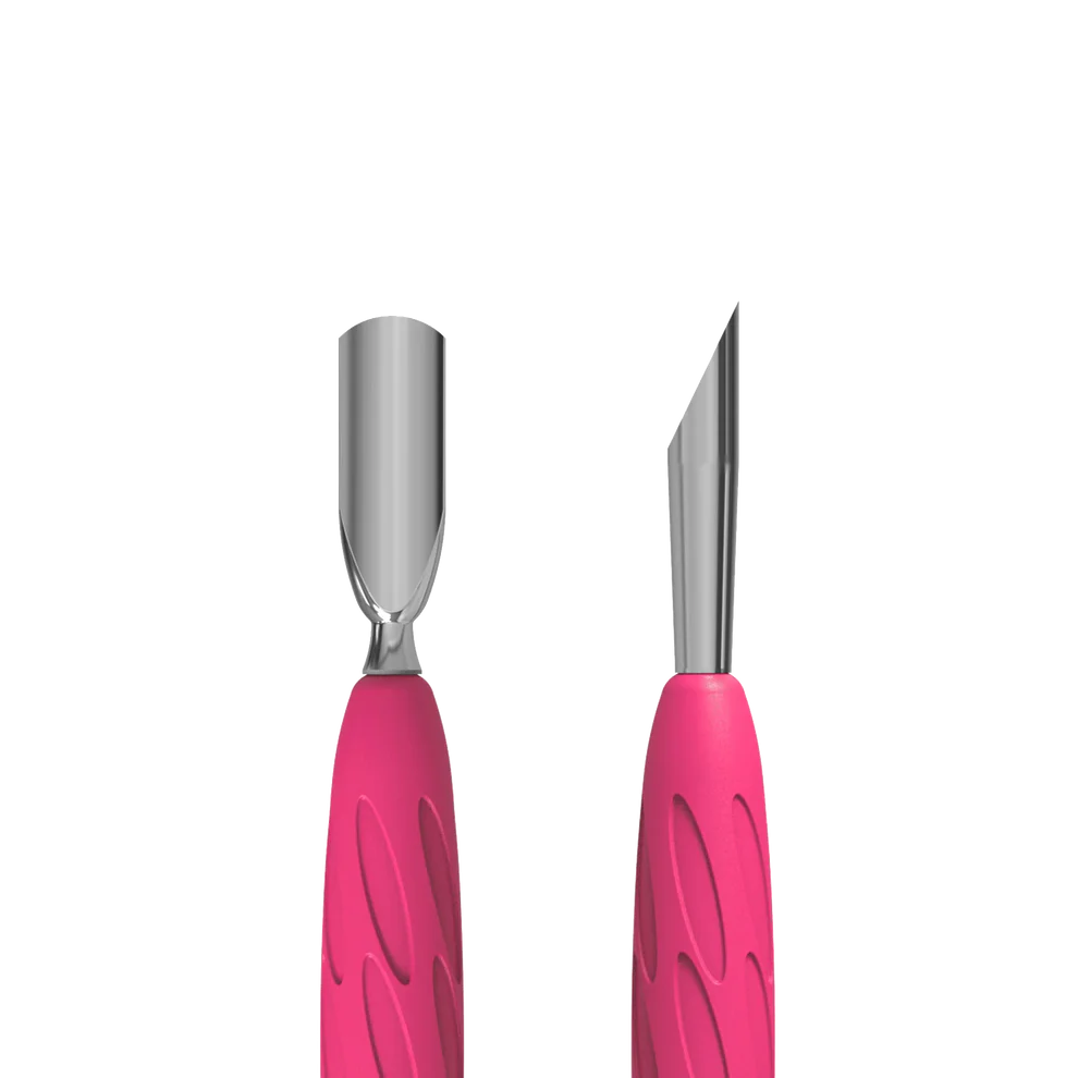 Staleks Manicure Pusher With Silicone Handle "Gummy" UNIQ 10 TYPE 2 (Narrow Rounded Pusher + Slanted Pusher)PQ-10/2