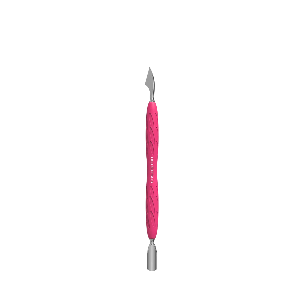 Staleks Manicure Pusher With Silicone Handle "Gummy" UNIQ 10 TYPE 3 (Narrow Rounded Pusher + Hatchet) PQ10/3