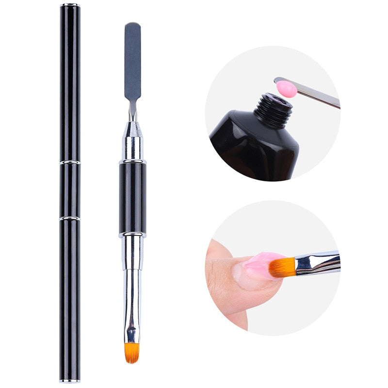 Polygel Double Brush with Spatula