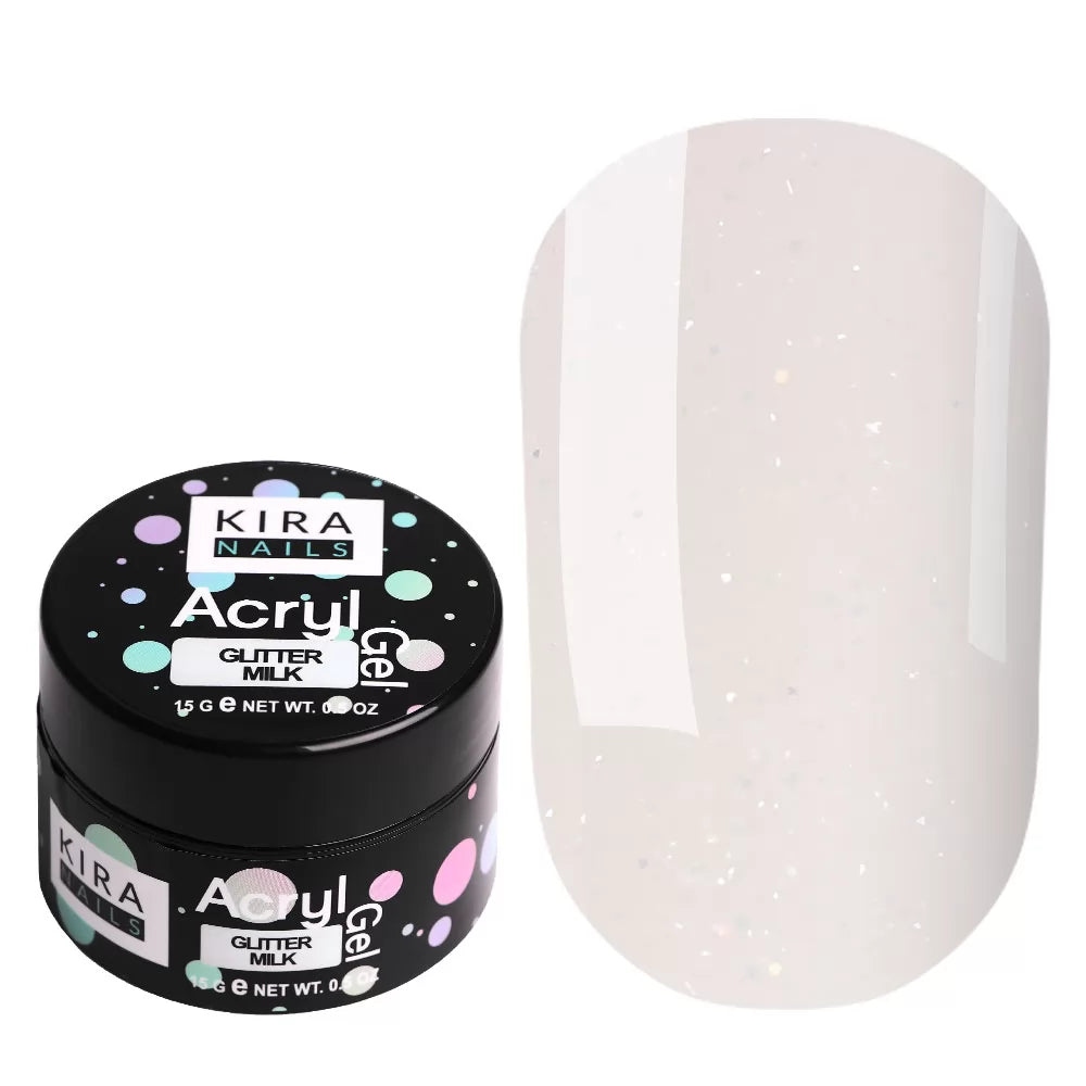 Kira Polygel Acryl Gel Peach Glitter 15ml