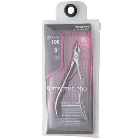 Staleks Pro Expert 100 5MM Processional Cuticle Nippers Half Jaw NE-100-5