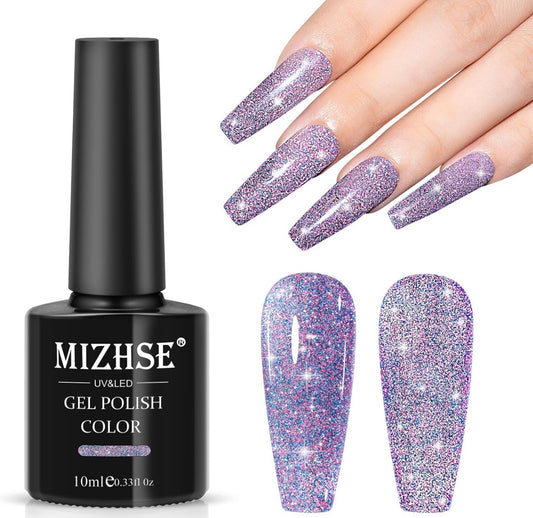 Mizshe Reflective Diamond Gel Polish Violet 005