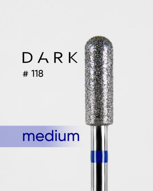 DARK Diamond Nail Bit #118, Rounded Drum, Blue 040